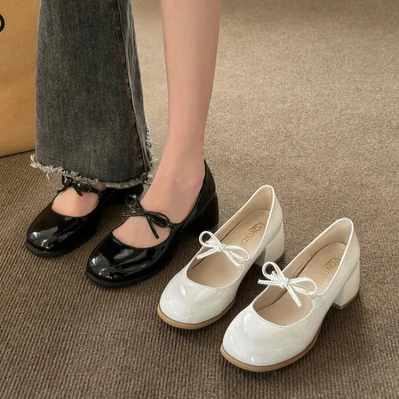 Advbridge -  New Black Heels for Women Pumps Slip on Comfortable High-Heeled Shoes Mary Jane Sandals Ladies Shallow Mouth Women Sandals