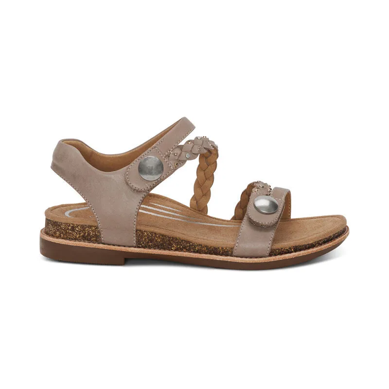 Aetrex Jenn Adjustable Taupe Sandal