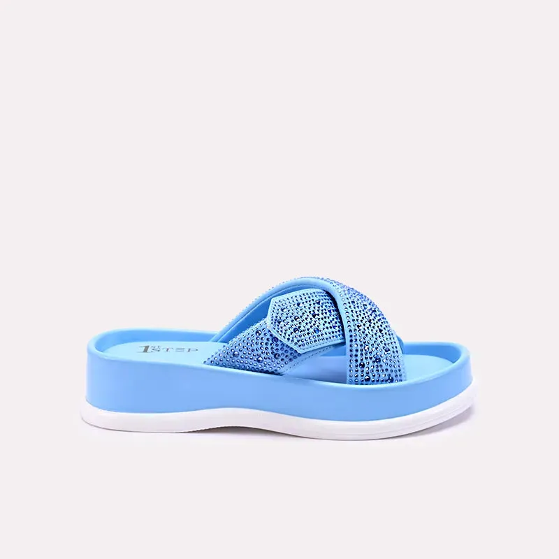 Angela Blue Casual Slides 0412715