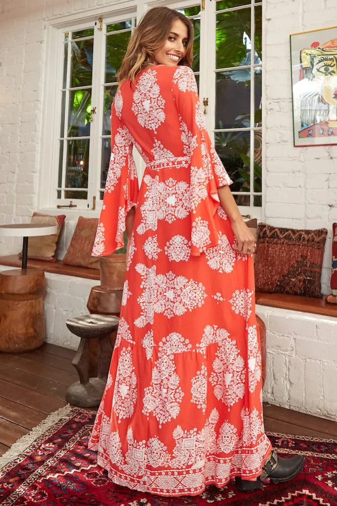 Anywhere Feels Like Home Maxi Dress Red