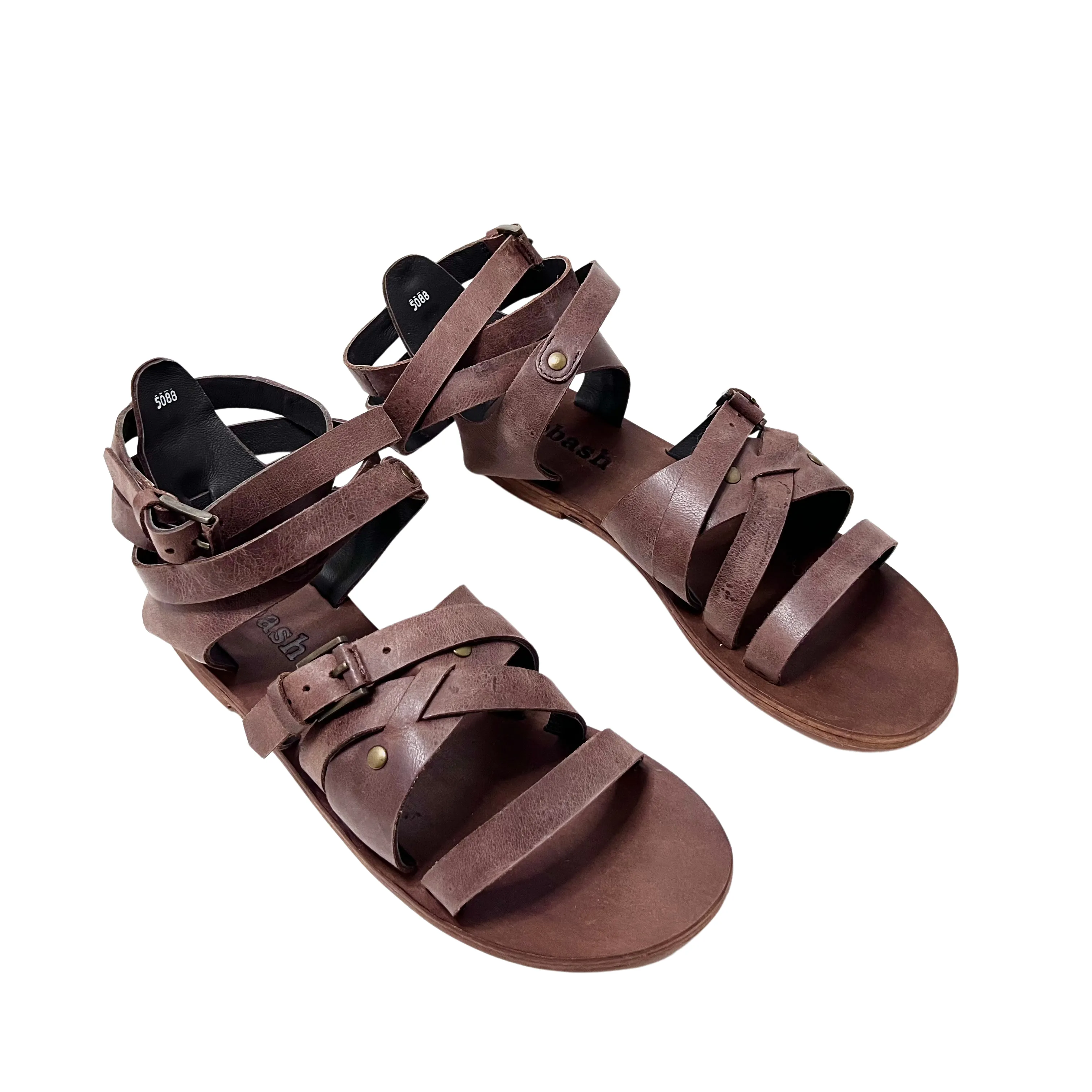 Ariel gladiator brown leather sandal