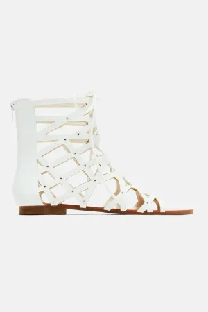 Beat You To It Gladiator Sandals - White