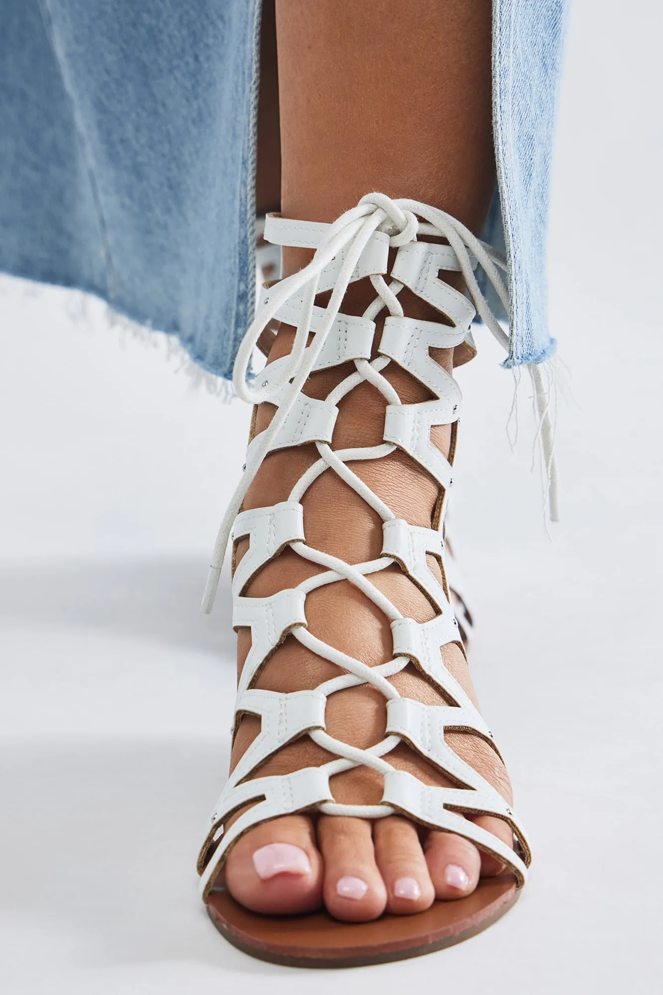 Beat You To It Gladiator Sandals - White