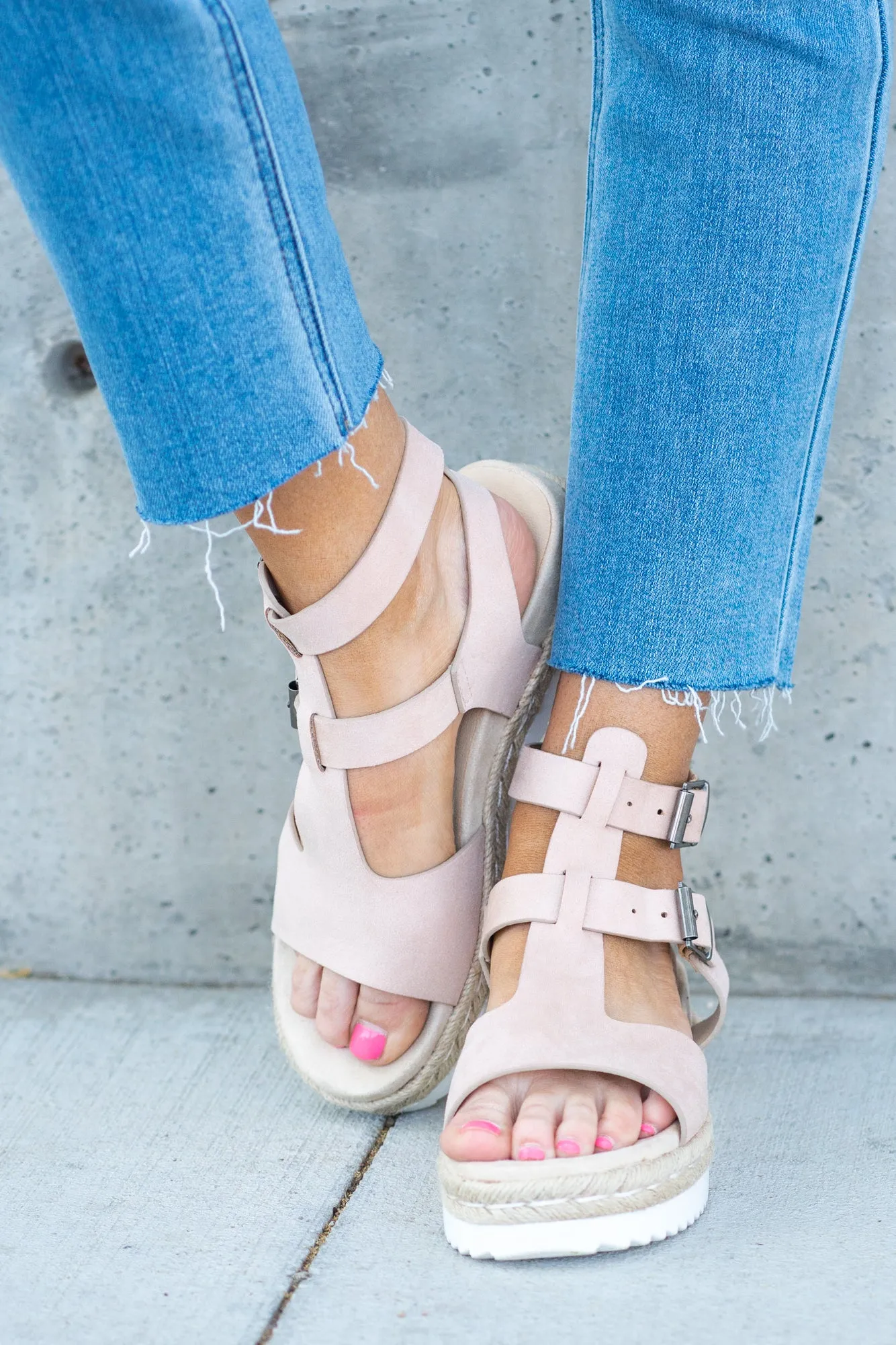 Cassius Platform Sandals Nude