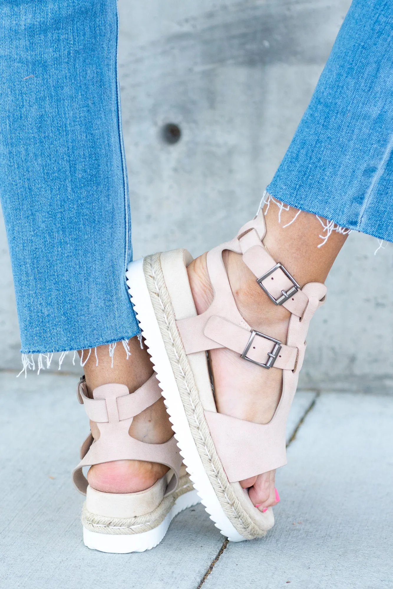 Cassius Platform Sandals Nude