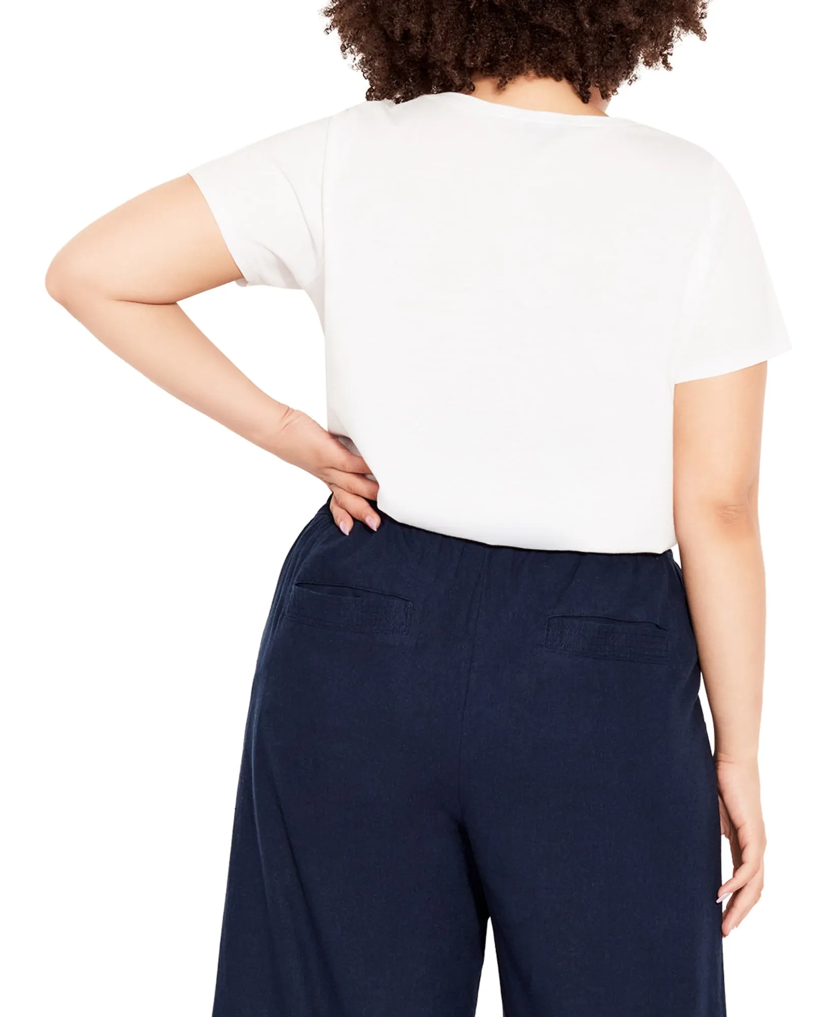 Cindy Wide Leg Crop Pant | Navy