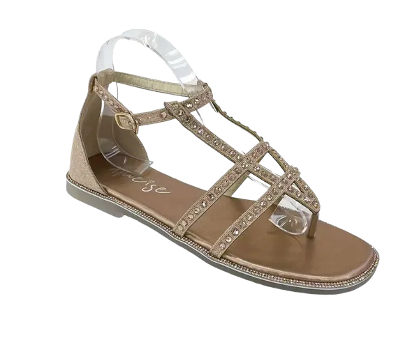 Diva Bling Flat Sandals bronze