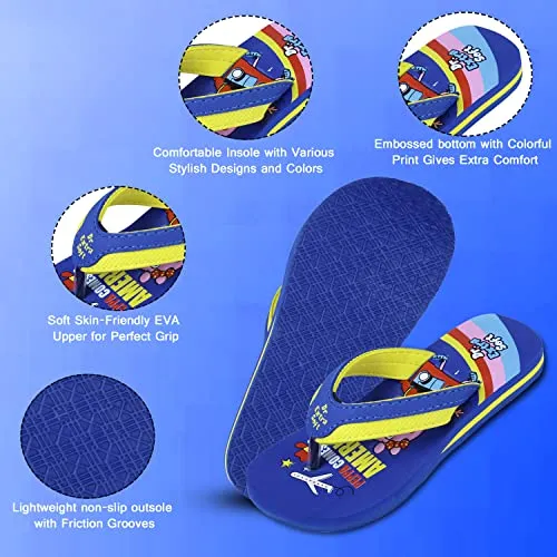 DOCTOR EXTRA SOFT Unisex-Child Kids Flip-Flop Soft Comfortable Indoor & Outdoor Slippers Stylish Non-Slip Slide Home Casual Cool Cartoon Cute House Chappals For Boys & Girls Peppa-Royal Blue-SM-13 UK