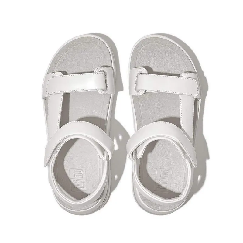 Fitflop Surff Women's Adjustable Leather Back-Strap Sandals - Urban White