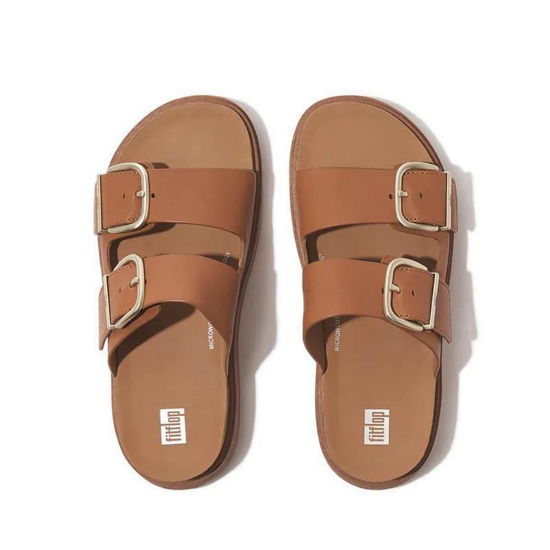 GEN-FF BUCKLE TWO-BAR LEATHER SLIDES