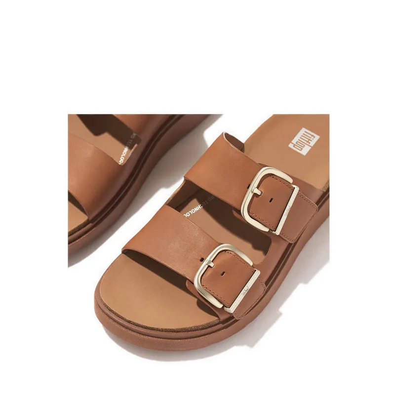 GEN-FF BUCKLE TWO-BAR LEATHER SLIDES