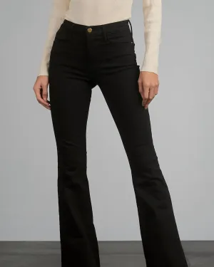 Hi Waist Flared Jeans in Black | Black