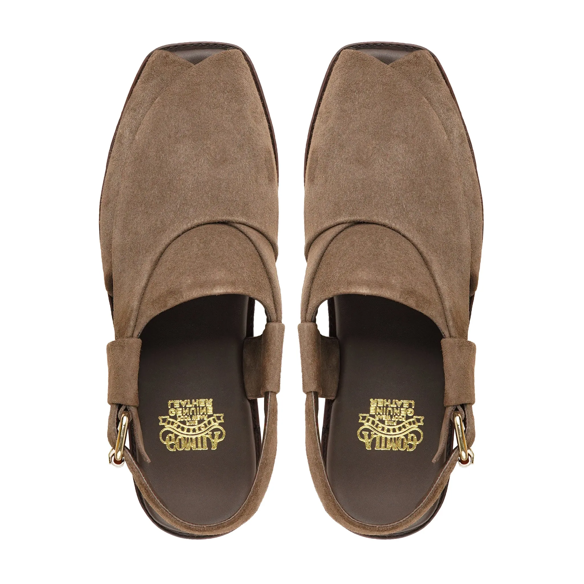 Kantana - Men's Dark Brown Kid Suede Sandal