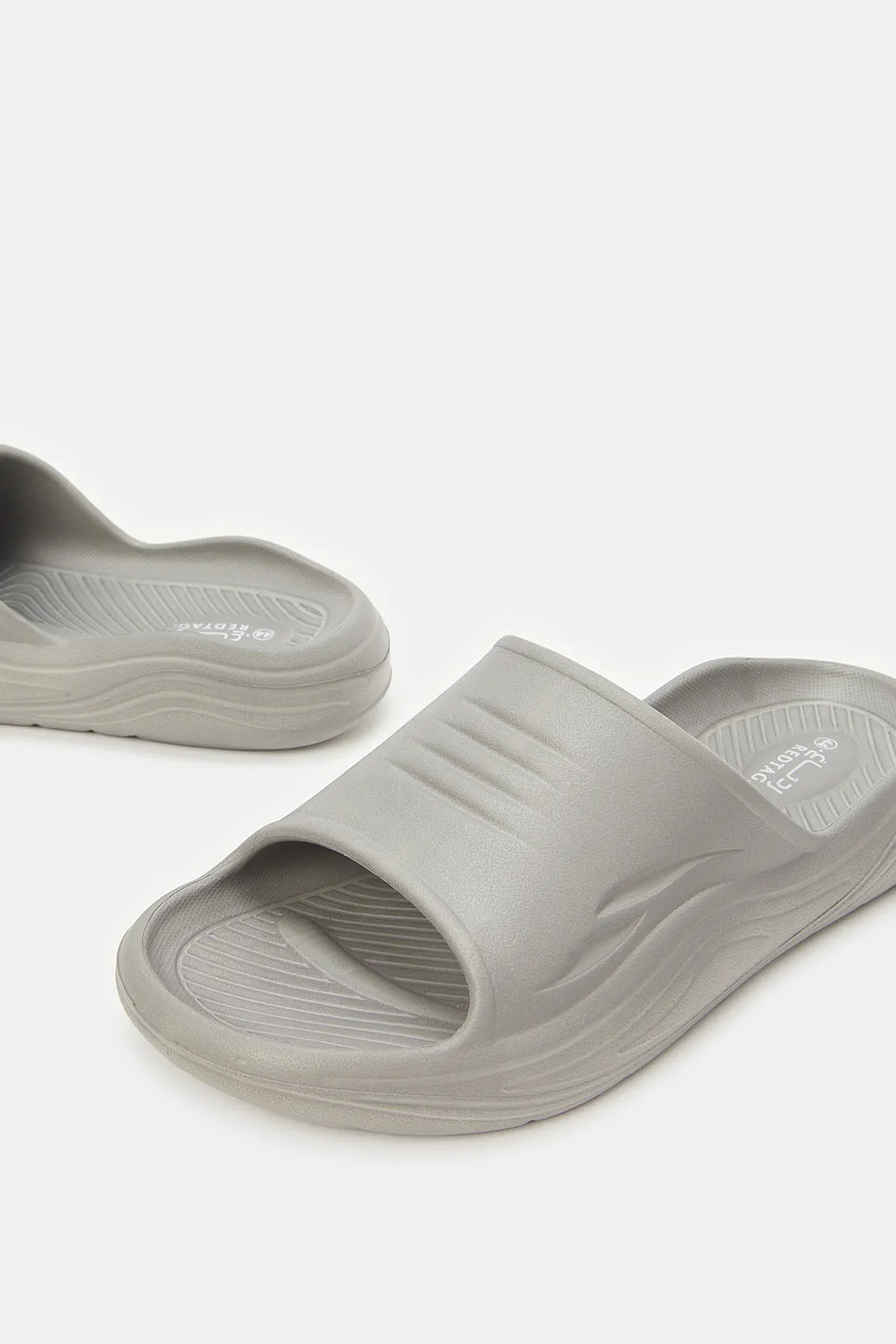 Men Grey Moulded Comfort Slides