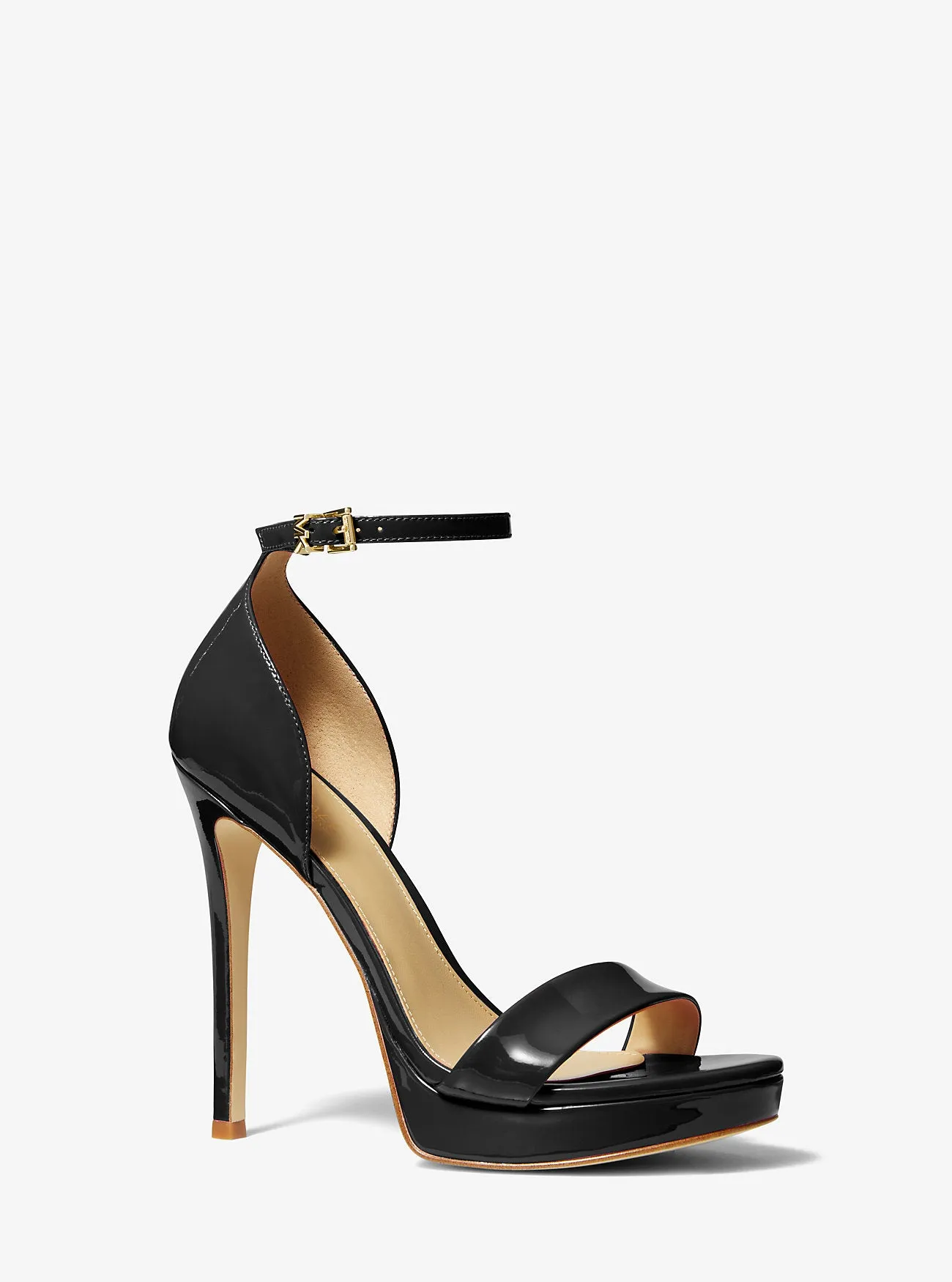 Michael Kors Jordyn Patent Leather Platform Sandals, Black