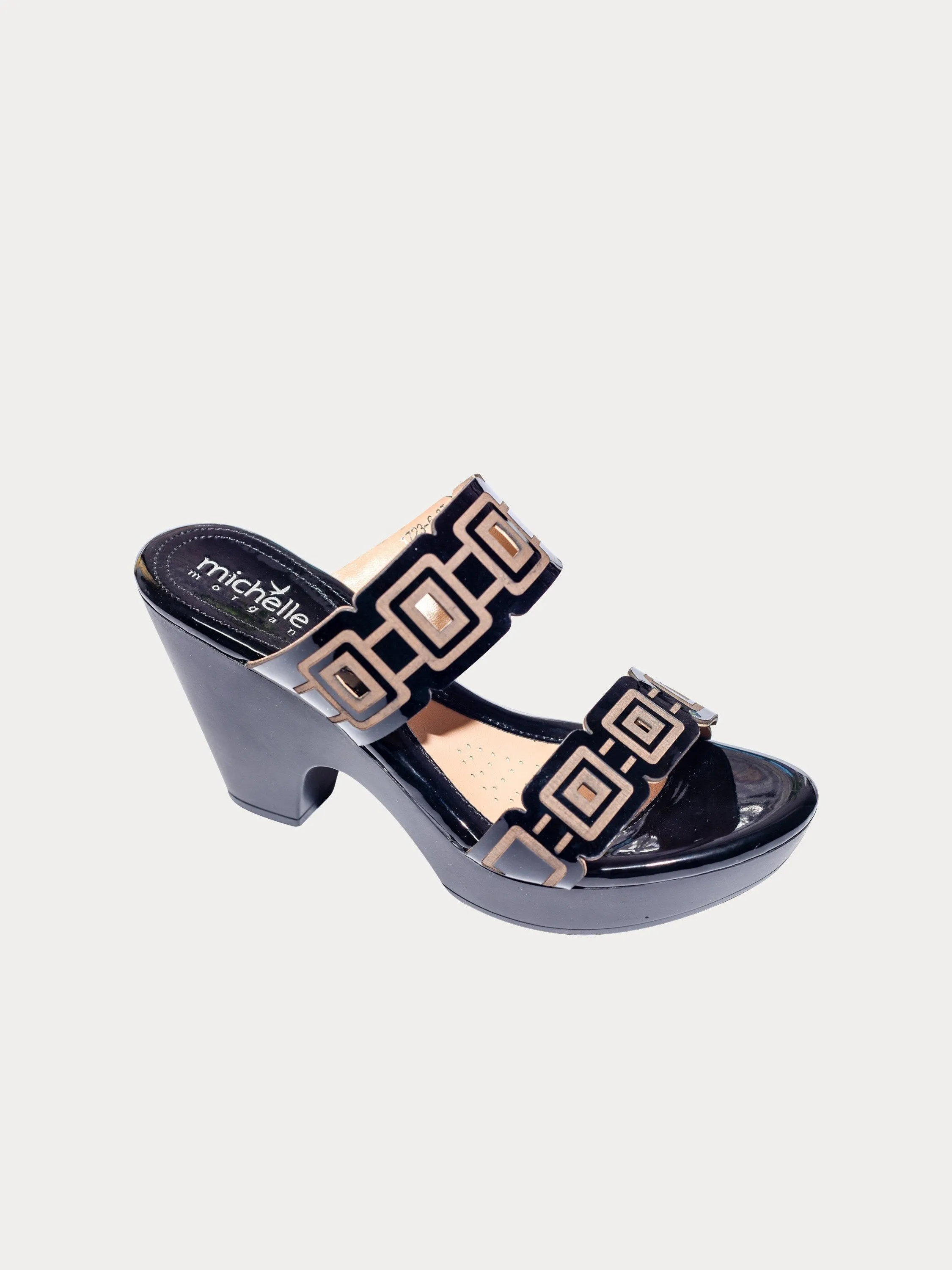 Michelle Morgan Chain Pattern Heeled Sandals