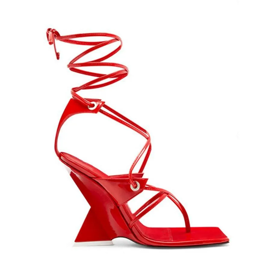 Pre Order:  Square Toe Ankle Lace Strap High Heel Sandals