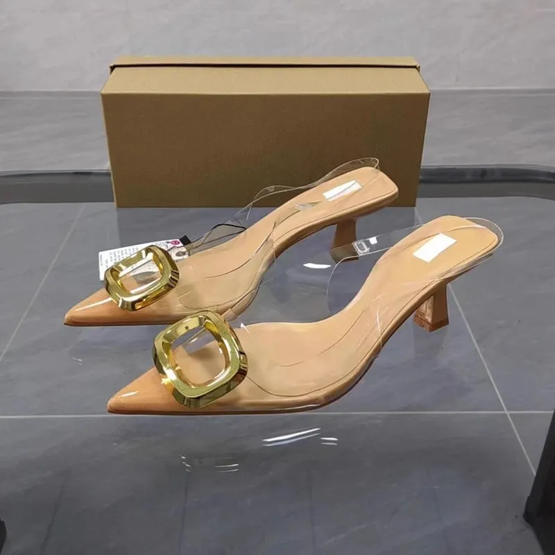 Pre Order:  Transparent Pointed Toes Stiletto Sandals