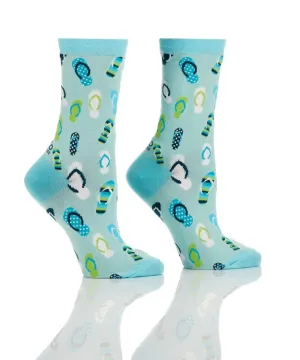 "Flip Flops" Cotton Dress Crew Socks by YO Sox - Medium - SALE