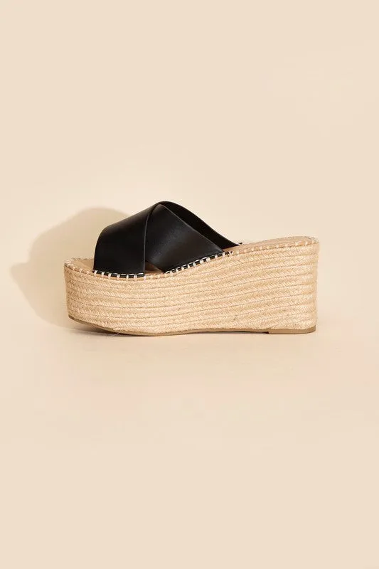 Raffia Platform Slides