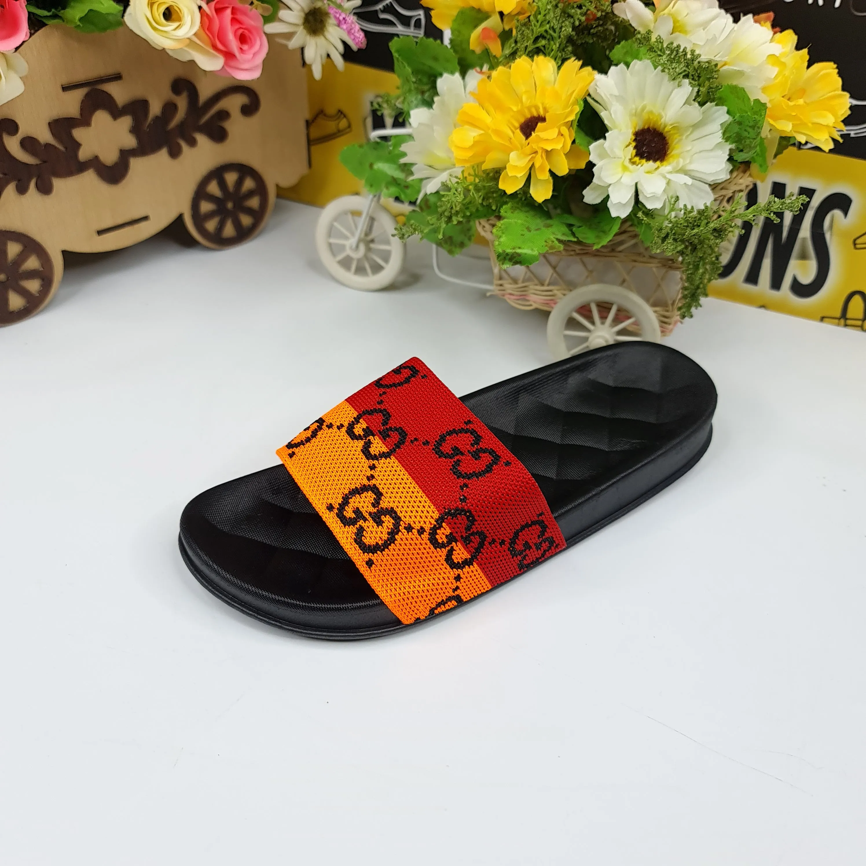 Red/Orange Casual Slides