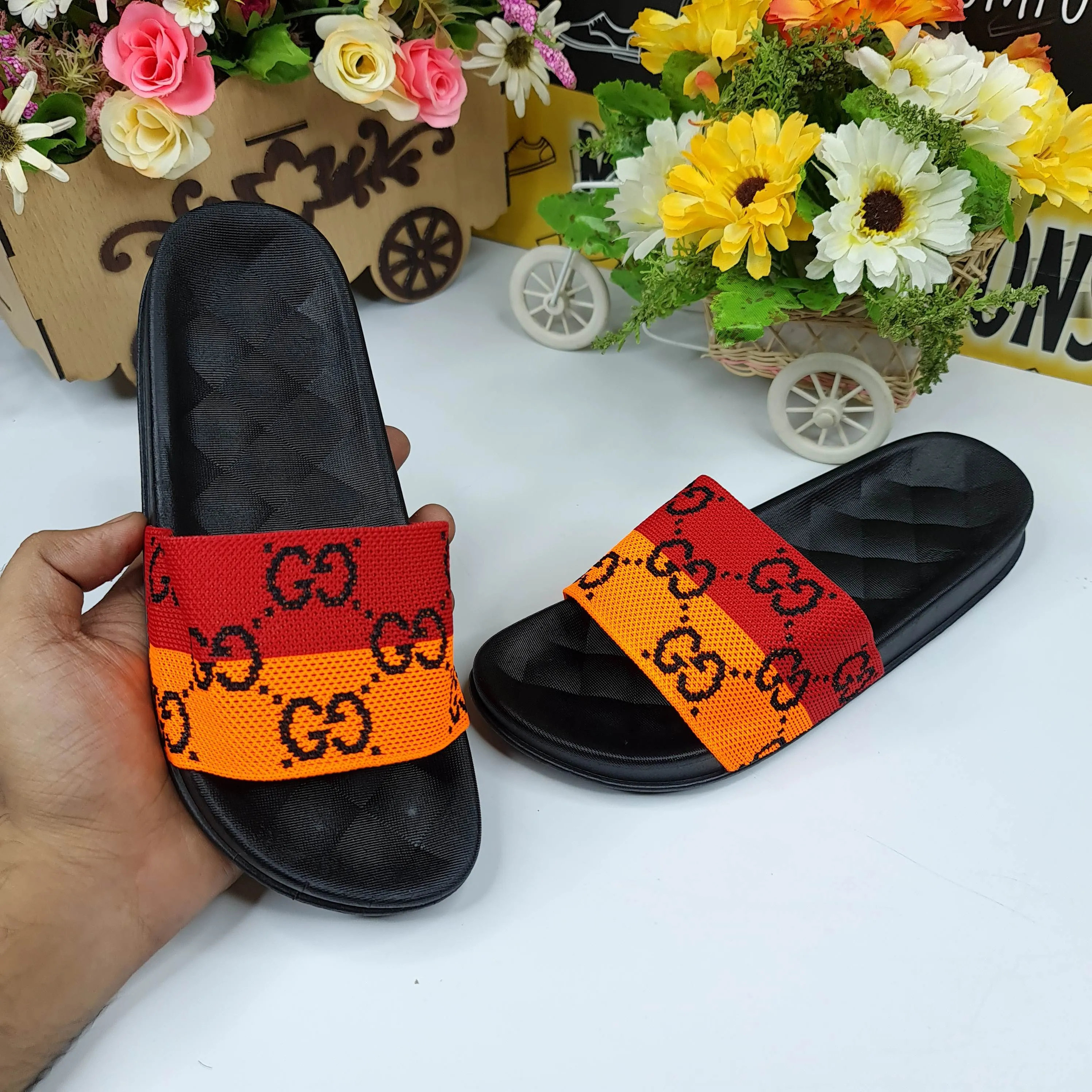 Red/Orange Casual Slides