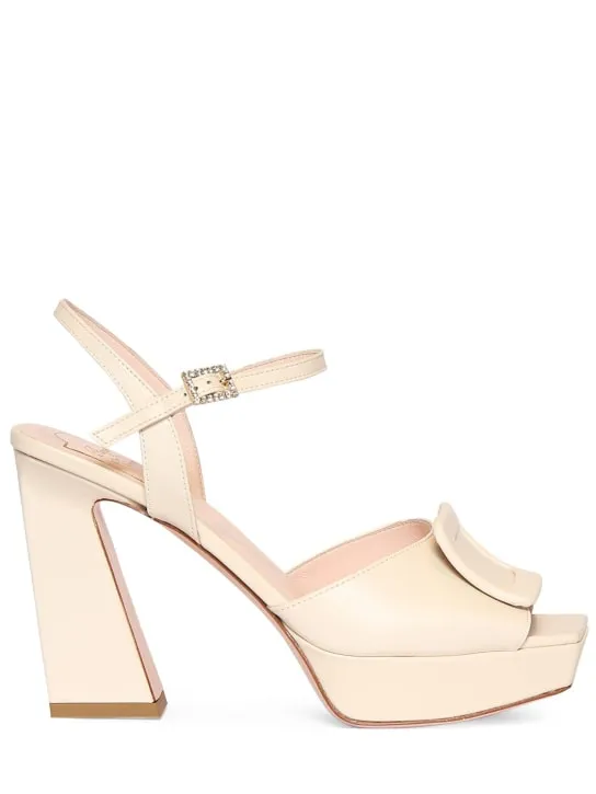 Roger Vivier   100mm Wedge leather sandals 