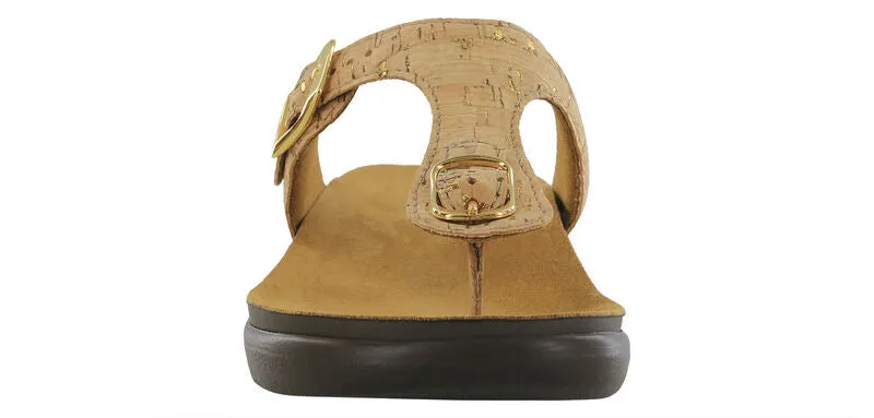 SAS Women's Sanibel T-Strap Slide Sandal GOLDEN CORK