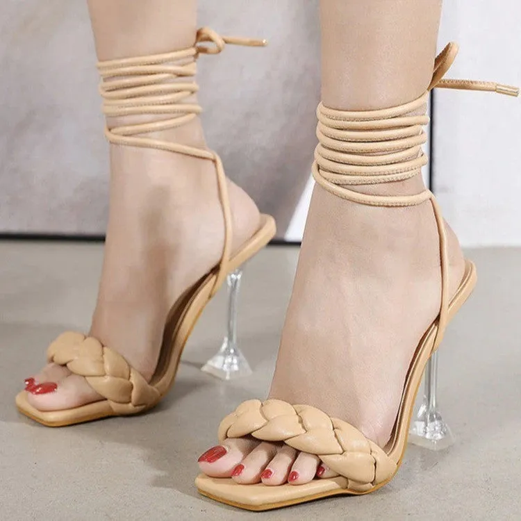 Strappy Clear Heeled Sandals