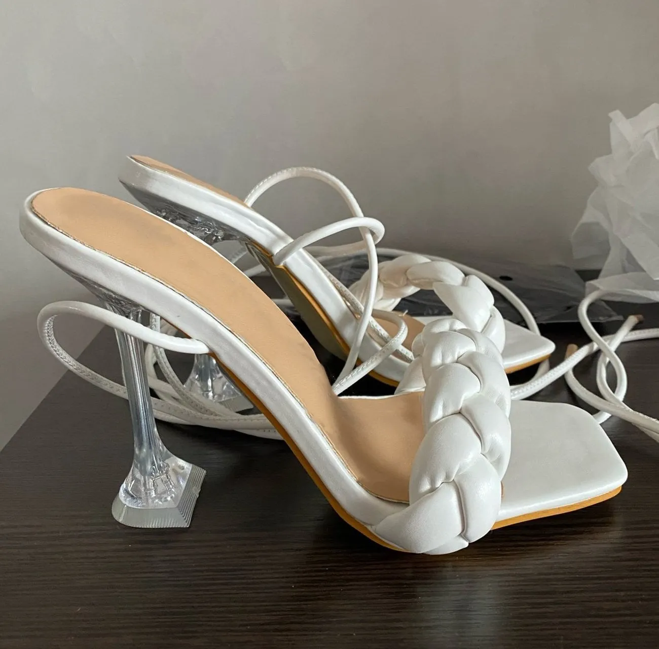 Strappy Clear Heeled Sandals