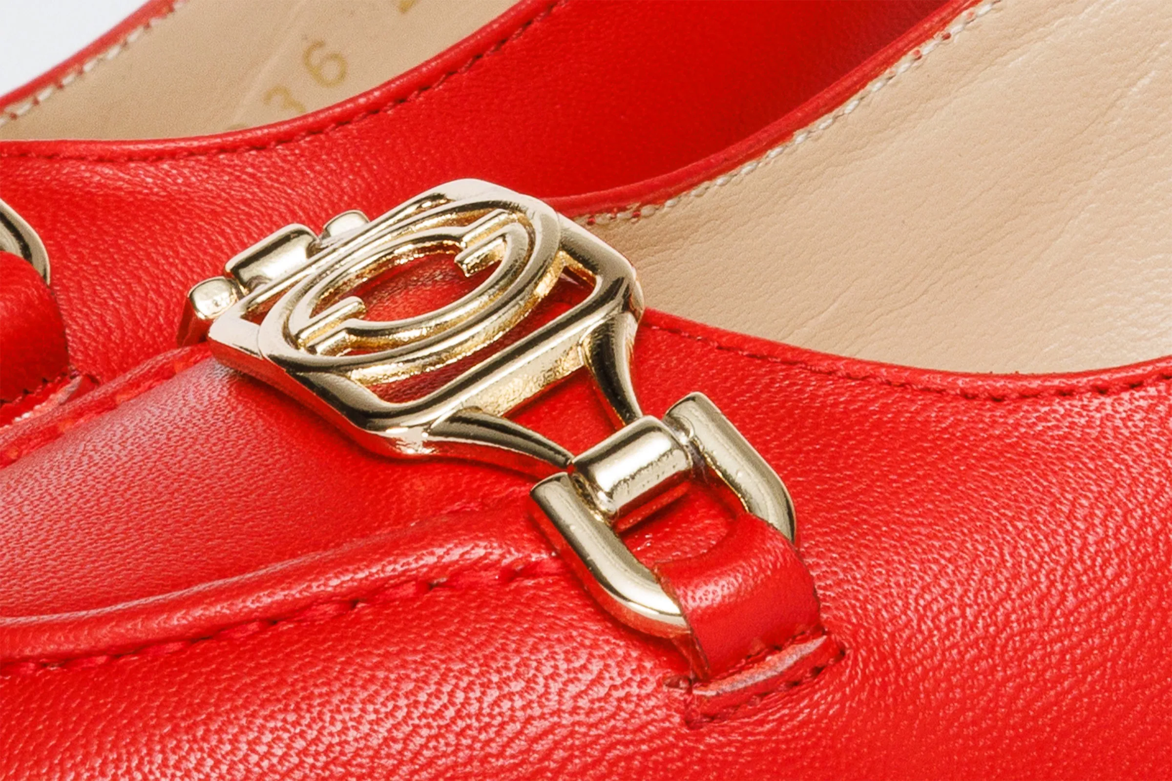 The Potomac Red Leather Slingback Women Sandal