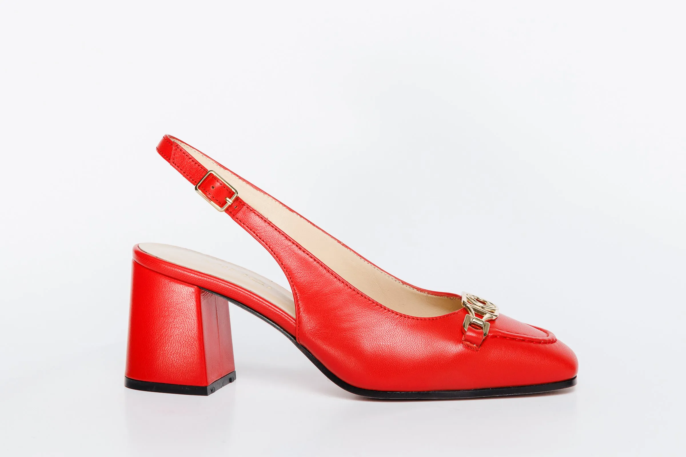 The Potomac Red Leather Slingback Women Sandal