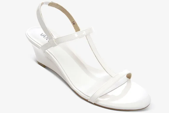 The T-Strap Perfect Wedge Sandal in White