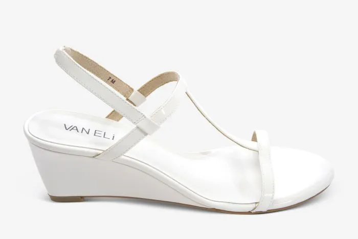 The T-Strap Perfect Wedge Sandal in White