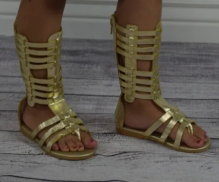 The Tessa Gladiator Sandals - Gold