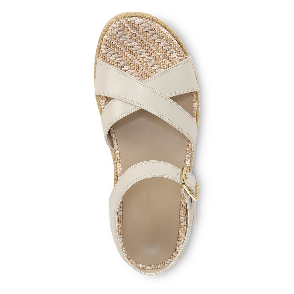 Vionic Mar Strappy Platform Sandal in Cream