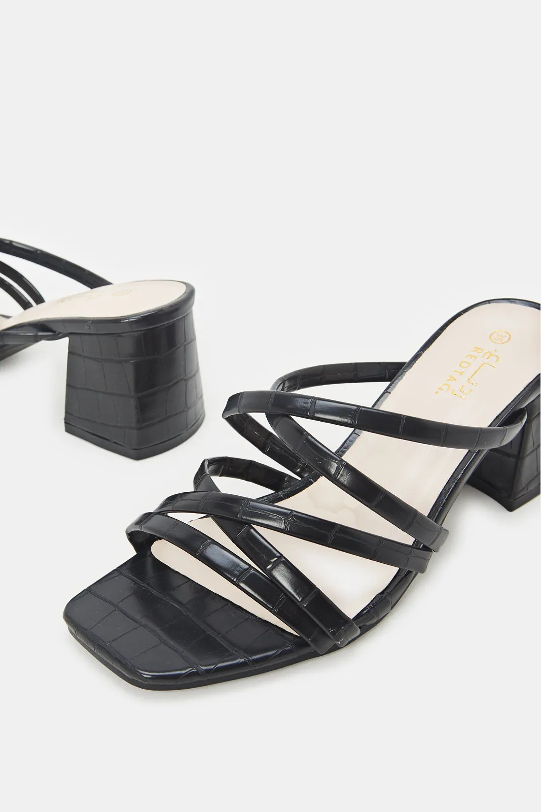 Women Black Strappy Sandals