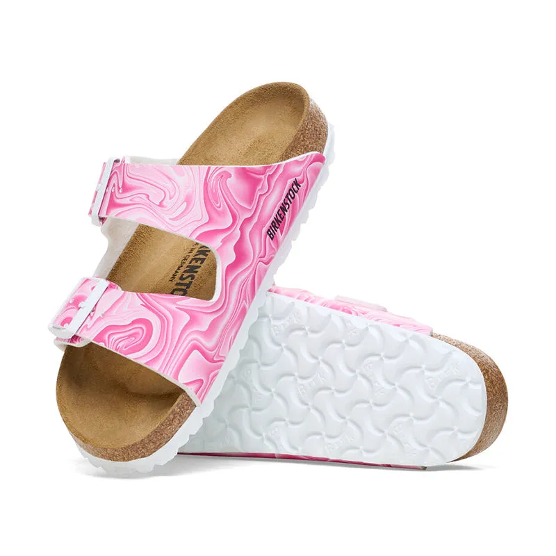 Women's Arizona Narrow Marble Pink White Birko-Flor