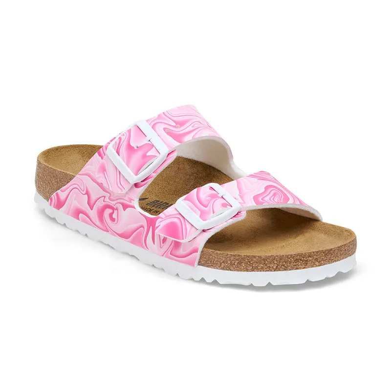 Women's Arizona Narrow Marble Pink White Birko-Flor